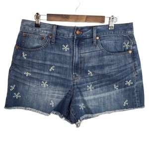 NWOT Madewell Daisy Embroidered Crop Short…